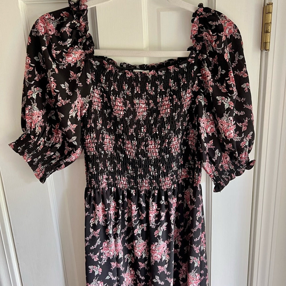 Max Studio Floral Smocked Maxi Dress
